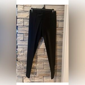 Nygard Luxe Slims Black Ankle Pants S 6-8 Floral Embroidery Left Leg Bottom